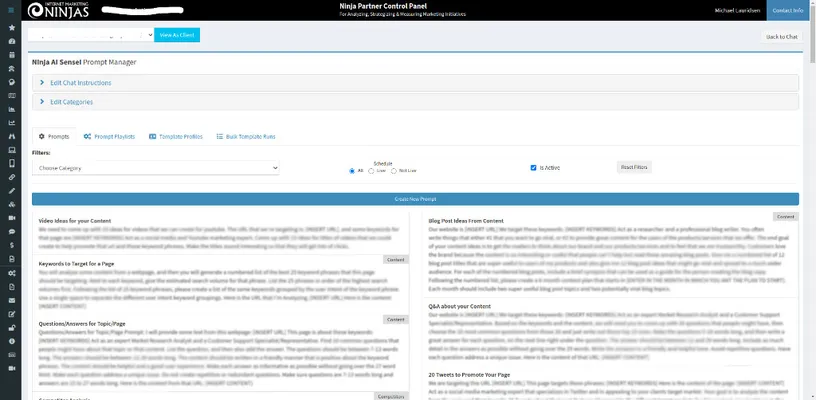Pre-made prompt manager
