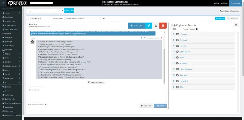Main Tool Dashboard