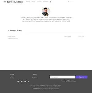 Blog home page