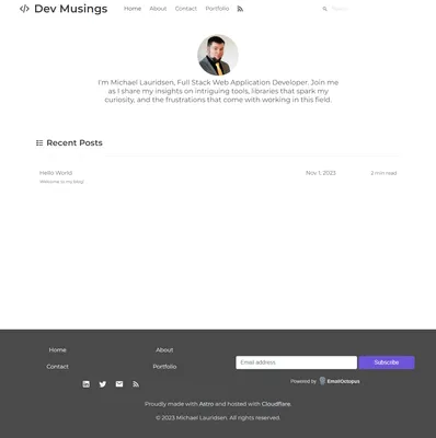 Blog home page