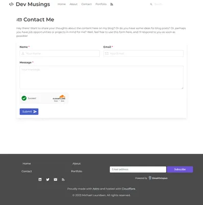 Contact page