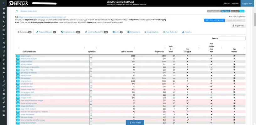 Client page results
