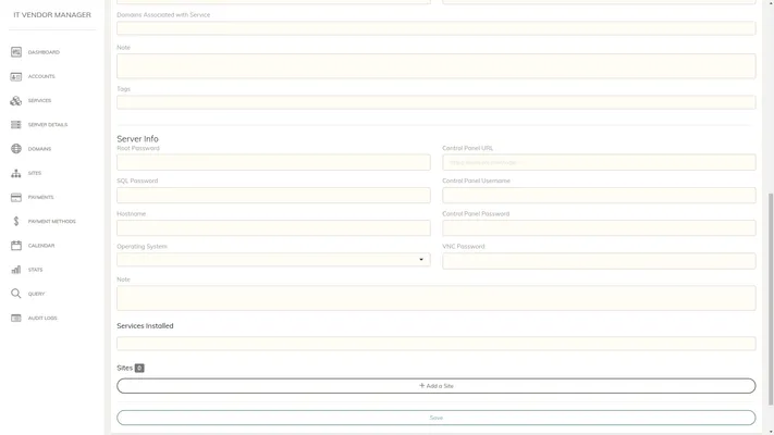 New hosting service form