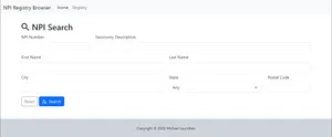 Simple application to search the NPI registry
