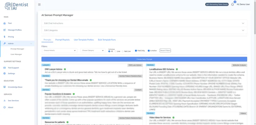 Pre-made prompt manager