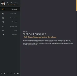 Portfolio landing screen
