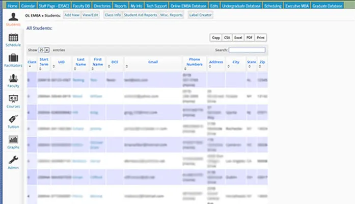 Student home page